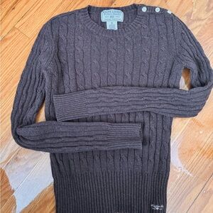 Vintage 90s Ralph Lauren Polo chocolate color cable knit sweater